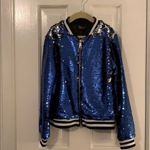 Jojo Siwa flip sequin bomber jacket girls M 7/8